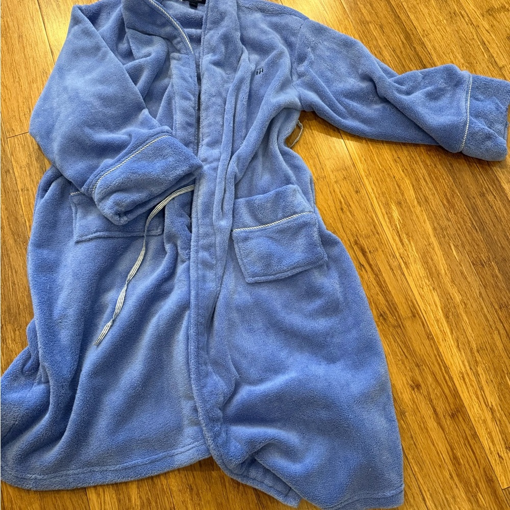 Tommy Hilfiger Light Blue Plush Robe